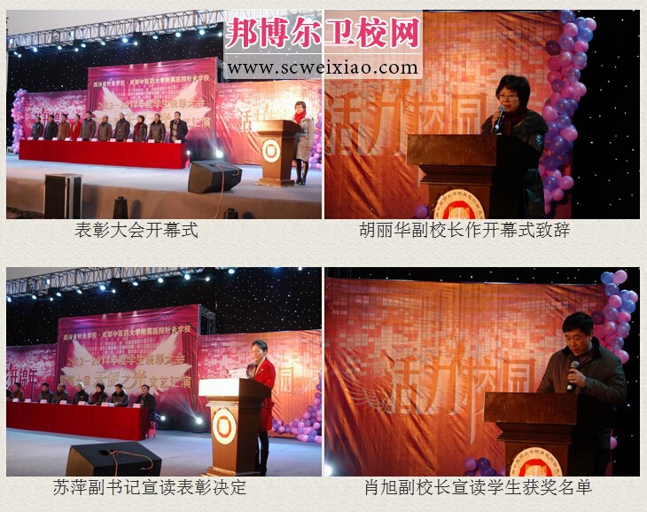 四川省针灸学校2013—2014年度学生表彰大会暨第十届天使之光文艺汇演展板